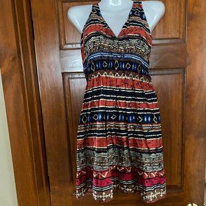 No Boundaries Halter Dress Multi -Colored Large